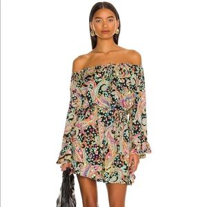 Luli Fama Gypsy Off the Shoulder Ruffle Dress: EUC